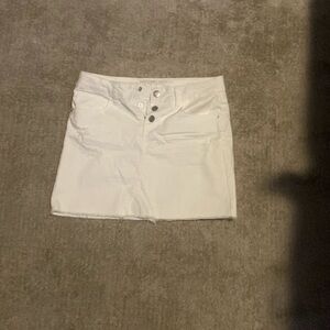 White Regular Rise Jean Skirt
